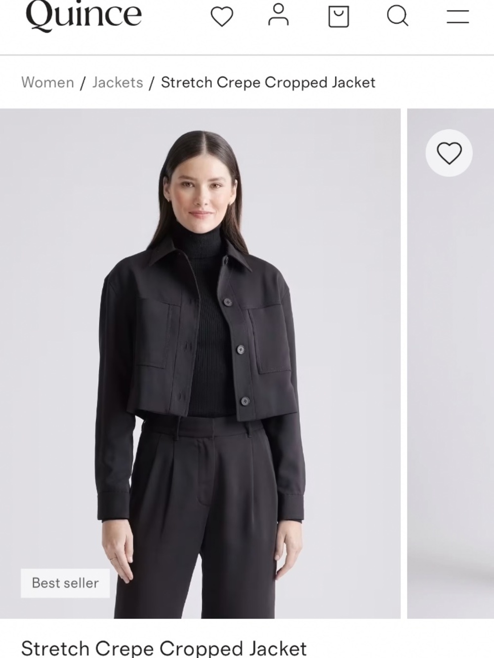 Quince Stretch Crepe Cropped Jacket